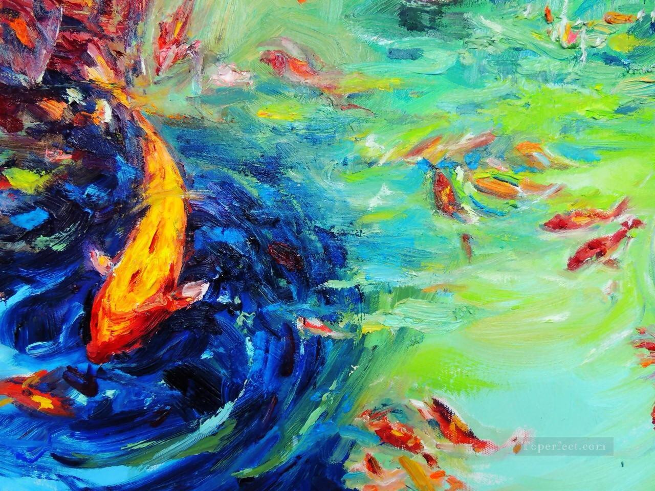 la famille de poissons 3 texture Peintures à l'huile